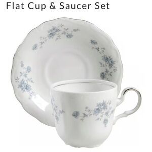 Classic Blue Floral Teacup and Saucer Set